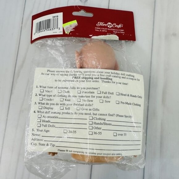 Vintage Fibre Craft 5.5" Elf Air Freshener Doll 3419 Christmas Holliday Crochet - Picture 5 of 8